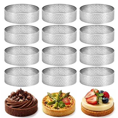 Mousse-Tarteformen, 12 Stück, 6 cm, silberfarben