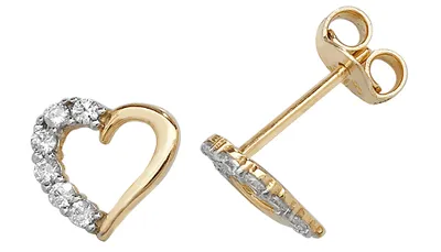 Produktbild von Edle 9 Karat (375) Gold Herz Damen - Paar Ohrstecker mit Zirkonia - 8mm*8mm; TRS1818