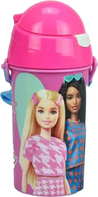 Produktbild von Barbie Kinder Sport Wasserflasche Trinkflasche Flasche Trinkhalm 500 ml