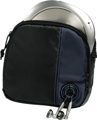 Produktbild von Hama CD Player Bag for Player and 3 CDs, black/blue, 170 x 165 x 35 mm, Schwarz, Nylon