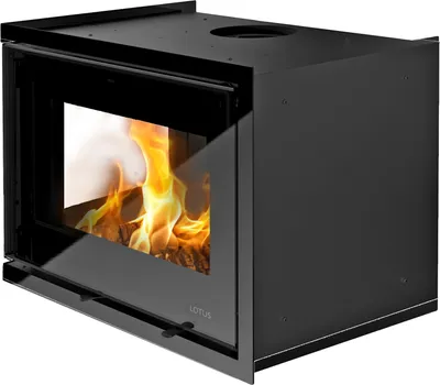Produktbild von Lotus Unico 12 Kamineinsatz Schwarz / Scharniere links