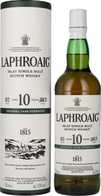 Produktbild von Laphroaig 10 Years Old Original Cask Strength Batch 13 57,9% Vol. 0,7l in Geschenkbox