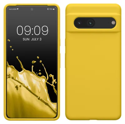 Produktbild von kwmobile Handyhülle für Google Pixel 7 Hülle, für Pixel 7 Case - Hülle Silikon - kabelloses Laden - Strahlend Gelb