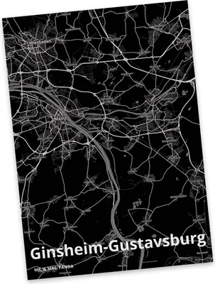 Produktbild von Mr. & Mrs. Panda Postkarte Ginsheim-Gustavsburg - Geschenk, Ansichtskarten, Grußkarte, Ansichtskarte, Postkarten, Stadt, Dorf Karte Landkarte Map Stadtplan, bildkarte