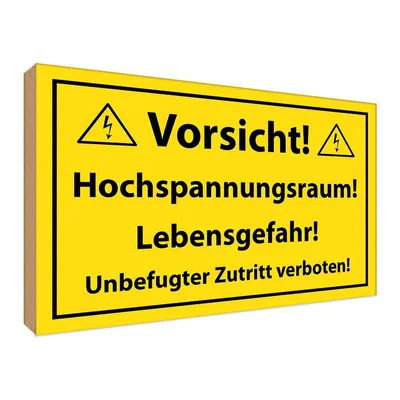 Produktbild von vianmo Holzschild 30x40 cm Vorsicht Hochspannungsraum Warnschild Hinweisschild