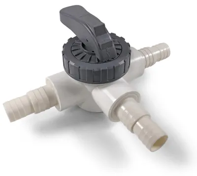Produktbild von PVC 3 Wege T- Ventil mit Schlauchanschluss 38/32mm