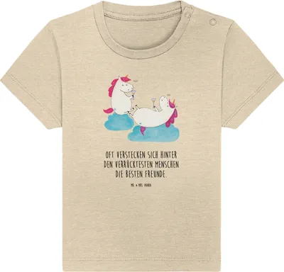 Produktbild von Mr. & Mrs. Panda  T-Shirt Einhorn Sekt 24. - 36. Monat - Natural Raw - Geschenk, Spaß, Korken, Beste, Freundin, Baby Shirt, Unicorn, Jerseyshirt, Babyshirt, Einhörner