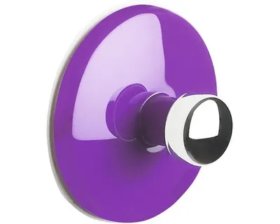 Produktbild von Spirella Handtuchhaken Haken Selbstklebend Bad und Küche "Bowl" Handtuchhalter Kleiderhaken Ohne Bohren Ø5 cm - Lila