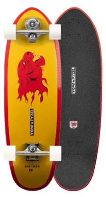 Obrázek produktu pro Yow Red Tiger 32,6" Pyzel x Yow Surfskate – vysoce výkonný surfskate inspirovaný surfovými prkny Pyzel