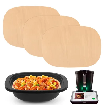 Produktbild von Wiederverwendbare Backbleche für Thermomix TM7 Varoma – Antihaftbeschichtung und hitzebeständiges Backpapier, perfektes Zubehör für den Mixtopf, den Einsatz und die Dampffunktion des TM7.