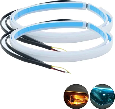 Produktbild von 2 Stück Auto-LED-Scheinwerferstreifen, superhell, flexibel, wasserdicht, einfache Installation, LED-Tagfahrlichtstreifen, universelles Autozubehör