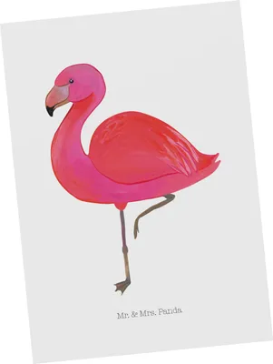 Produktbild von Mr. & Mrs. Panda Grußkarte Flamingo Classic - Weiß - Geschenk, Kunstkarten, Rosa, Ansichtskarte, für Mich, Postkarte, Postkarten, Ich, kunstkarte, Prächtig, Spruch