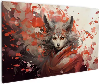 Produktbild von Wallario Premium Leinwandbild Mystischer Fuchsgeist in Größe 60 x 90 cm