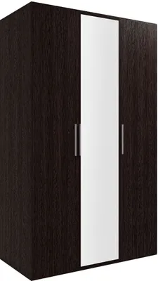 Produktbild von Kleiderschrank BONNIE 120 Wenge mit Spiegiel Drehtürenschrank mit Einlagenboden Garderobe mit Stange