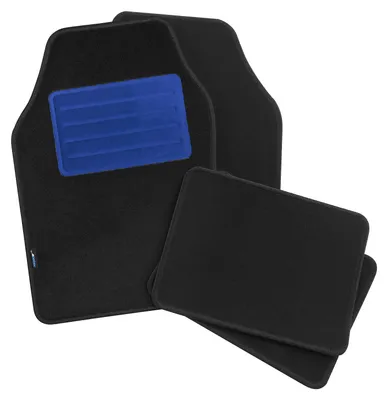 Produktbild von Autoteppich Universal Florida, 4‑tlg. schwarz, Absatzschoner blau | PETEX