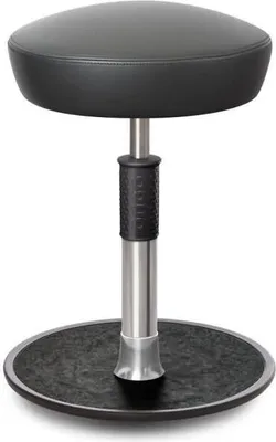 Produktbild von Sitz- Stehhocker Free Regular Hutsitz Boxmark Leder Grau chrom /schwarz.