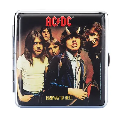 Produktbild von ZIGARETTENETUI "AC/DC" für 20 Zigaretten aus Metall Leder Glanz Zigarettenbox Zigarettendose Box Dose Hardcase Etui Case 81 (Motiv-4)
