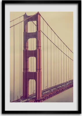 Produktbild von Bild - Bilderrahmen - Foto - 70 cm x 100 cm - MDF - Rahmen - Wandkunst - San Francisco Brücke