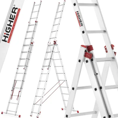 Zdjęcie produktu dla Drabina aluminiowa wielofunkcyjna HIGHER uniwersalna 3x10 PRO 150kg