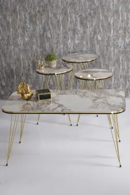 Produktbild von Gold Beistelltisch Set 4-teilig