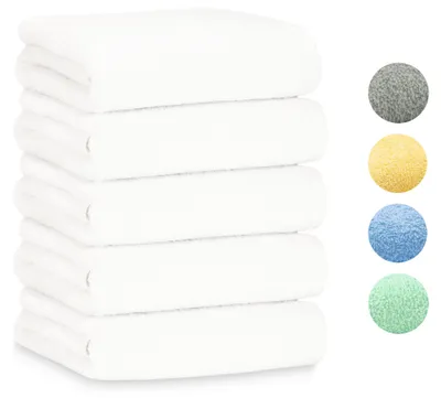Produktbild von 5er Set Duschtuch, 100% Baumwolle, 70x140 cm, weiß