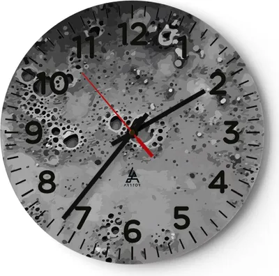 Produktbild von Wanduhr - Rund - Glasuhr - Abstraktion modern - 30x30cm - Schleichendes Uhrwerk - Lautlos - zum Aufhängen bereit - Dekoration Modern - Wanddekoration aus Glas - C4AR30x30-4078