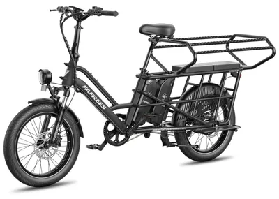 Image de Siège enfant double arrière FAFREES FF20 CUV pour vélo électrique 24AH, 0-12 ans, charge 100kg acier antirouge-noir