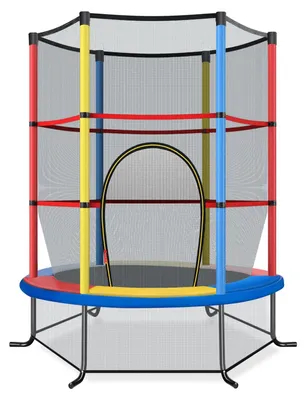 Immagine prodotto di Trampolino per bambini con rete di sicurezza, 165 cm, portata massima 135 kg.