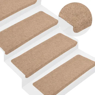 Produktbild von vidaXL Samolepiace podložky na kroky 15 ks 65x24,5x3,5 cm béžová