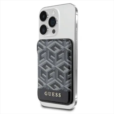 Produktbild von Guess Wallet Card Slot MagSafe GCube Stripe Kartenhalter Schwarz