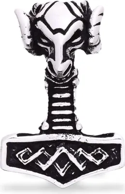 Produktbild von Widderhammer Schmuck Anhänger 925er Silber - Thorhammer - 38x22mm