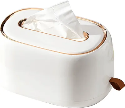 Produktbild von Tissue-Box-Halter mit Feder-Desktop-Wand-Tissue-Box-Abdeckung, Papierhandtuchspender, Papierextraktionsspender fuer Auto, Zuhause, Badezimmer, Schlafzimmer, Buero