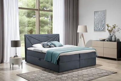 Produktbild von Boxspringbett Schlafzimmerbett CARLITA 120x200cm Anthrazit