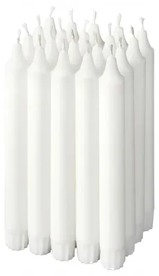 Produktbild von IKEA JUBLA Kandelaberkerze weiß 19 cm 20 Stück Stearin