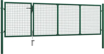 Produktbild von vidaXL Gartentor aus Stahl 350 x 100 cm Grün