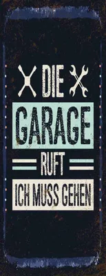 Produktbild von vianmo Holzschild 27x10 cm Die Garage ruft ich muss gehen Auto Werkstatt