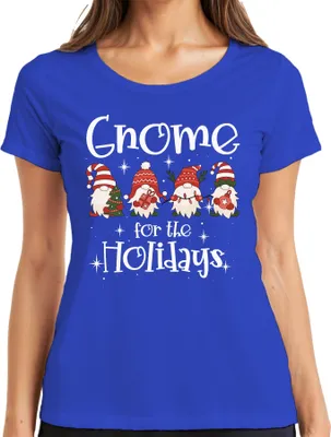Produktbild von Gnome for the holidays Weihnachtsgnome Wichtel - Weihnachten Weihnachtsgeschenk Christmas Damen T-Shirt, Blau, XXL