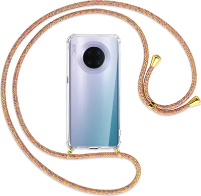 Produktbild von Handykette Backcover-Schutzhülle mit Band (Metall goldfarben) für Huawei Mate 30 Pro - Rainbow