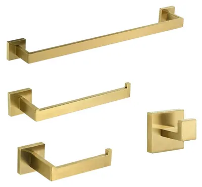 Productafbeelding van Set van Badkameraccessoires in Geborsteld Goud