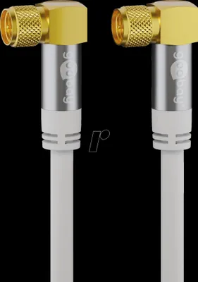 Produktbild von SAT-Antennenkabel (135 dB), 4x geschirmt vergoldet, F-Stecker 90° > F-Stecker 90°
