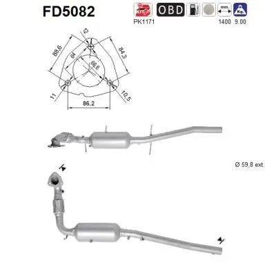 Zdjęcie produktu dla Filtr Czastek Stalych Dpf Kat Ford Tourneo Transit 2,2Tdci Euro 5 Euro 5