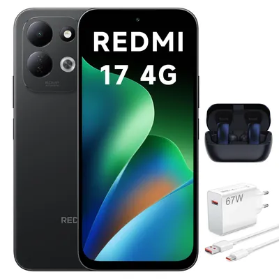 Produktbild von Xiaomi REDMI 17 4G Smartphone 4GB 256GB Schwarz 6,9 Zoll 7500mAh mit 67W Ladegerät + Bluetooth-Kopfhörer
