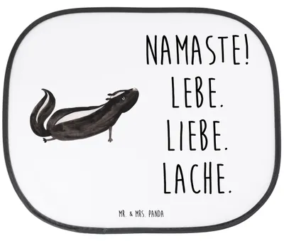 Produktbild von Mr. & Mrs. Panda Sonnenblende Auto Stinktier Yoga - Weiß - Geschenk, Wildtier, Hitzeschutz, Liebe, Raubtier, Sonnenschutz für, Seitenfenster, Namaste