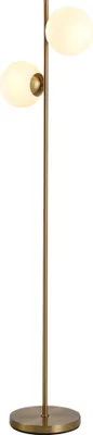 Produktbild von HOMCOM Stehlampe Stehleuchte Standleuchte 2-teiliger Glas-Lampenschirm, Stahl+Glas, 39 x 28 x 165cm (Golden+Weiß)
