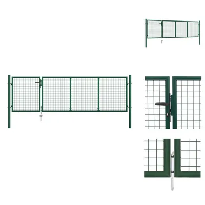 Immagine prodotto di vidaXL Cancello da giardino in acciaio 350 x 100 cm verde - Cancelli da giardino