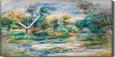 Produktbild von Leinwand Uhr Küche Wohnzimmer Bild 60x30 Malerei Abstrakte Wald Bäume Kunst - weiße Hände