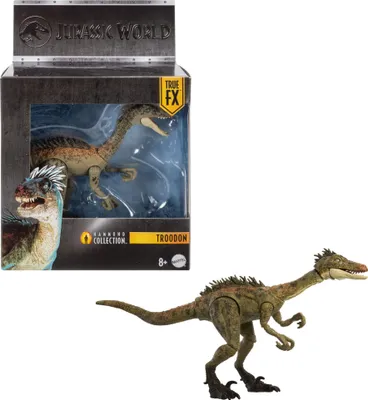 Zdjęcie produktu dla figurka jurassic WORLD HAMMOND COLLECTION DINOZAUR TROODON SZKLANE OCZY