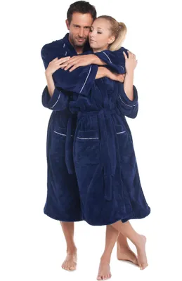 Produktbild von Wellsoft Bademantel Kimono XXL blau Mikrofaser Wellsoft 280g/m² Kimono