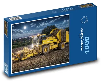Produktbild von Puzzle 1000 Mähdrescher im Kartoffelfeld - martinpuzzle