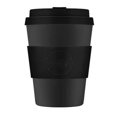 Produktbild von Ecoffee Cup Kerr and Napier PLA - Becher to Go 350 ml - Schwarz Silikon